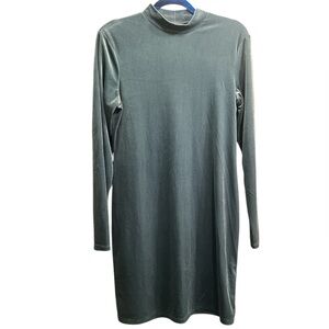 H&M Green Velvet Form-Fitting Dress - Size Large (Approx.)